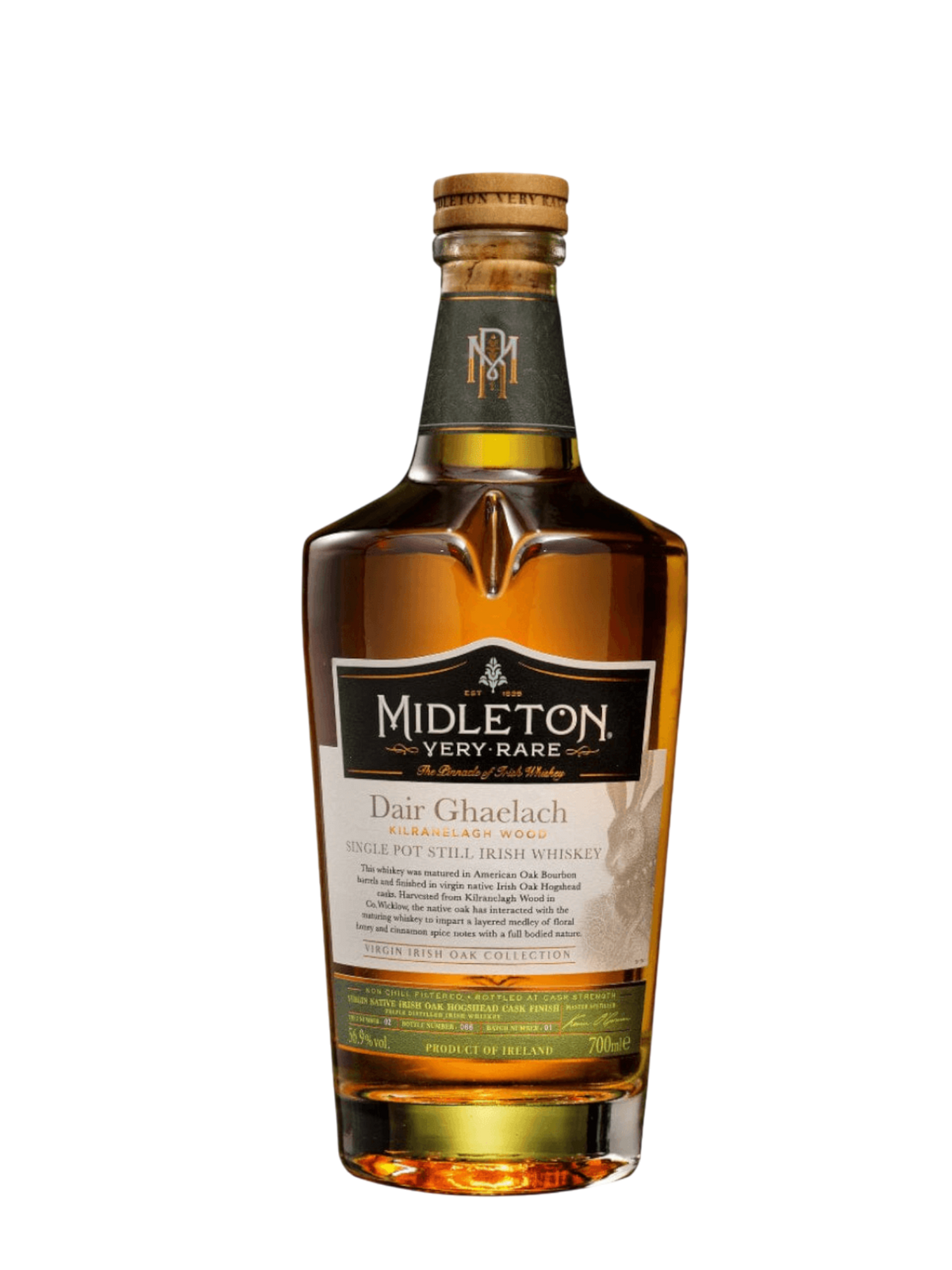 MidletoneTree no 3 Single Pot Still Irish Whiskey Very Rare Dair Ghaelach Kilranelagh Wood 114.2