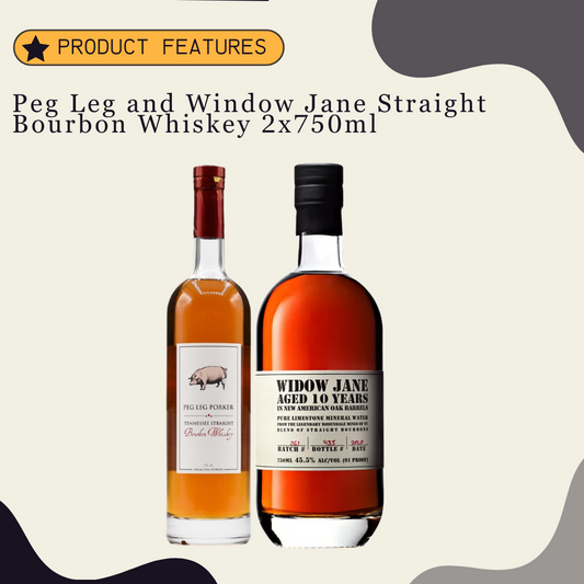 Peg Leg and Window Jane Straight Bourbon Whiskey 2x750ml