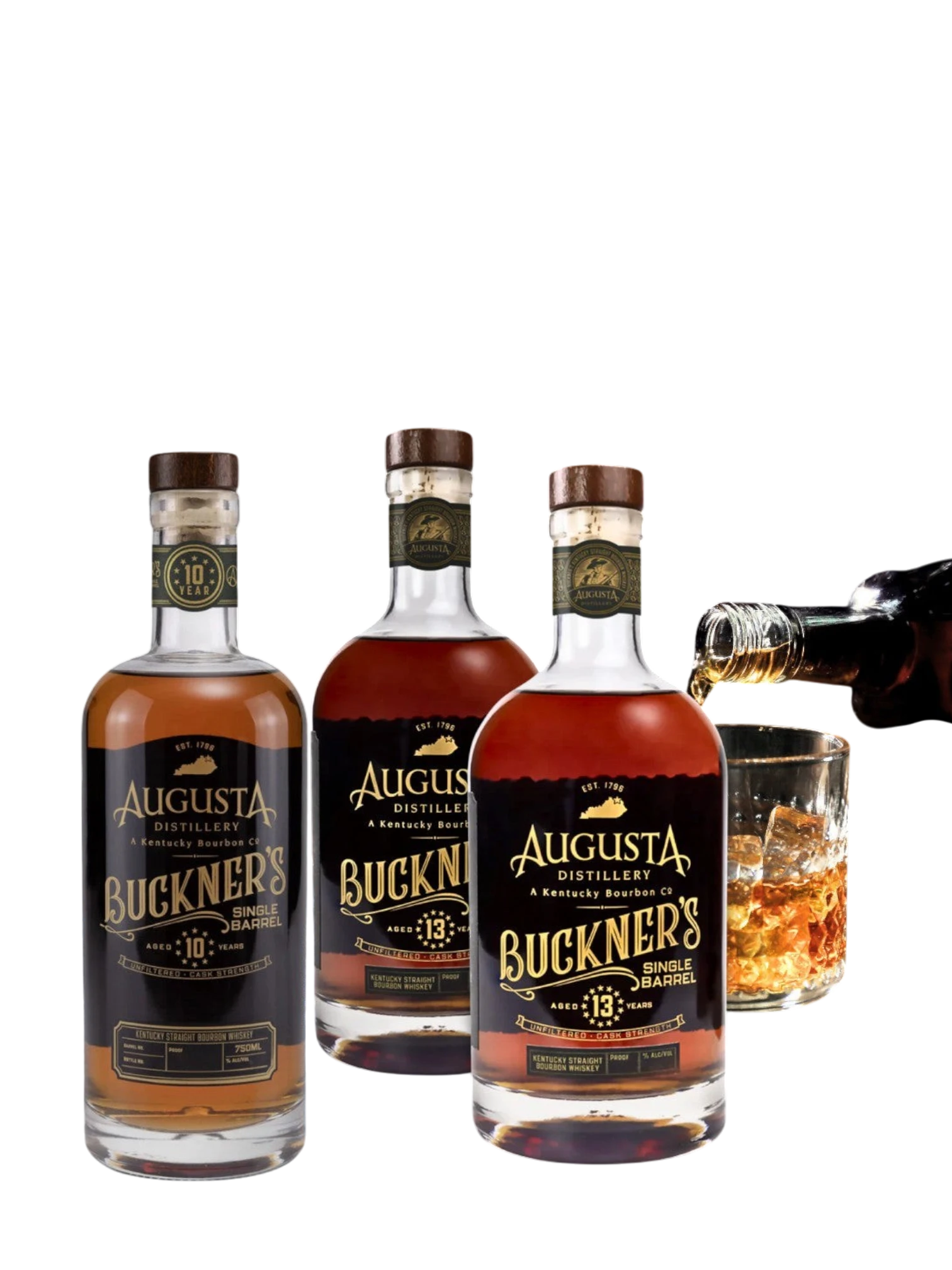 Augusta Distillery 3 Bundle with (2) 13 Year Bottles and a 10 Year Bourbon Whiskey