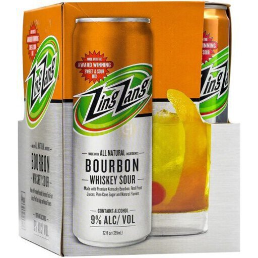 Zing Zang Bourbon Whiskey Sour RTD Cocktail Cans 4x12oz