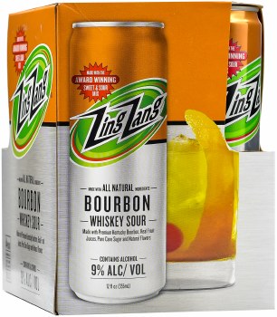 Zing Zang Bourbon Whiskey Sour RTD Cocktail Cans 4x12oz