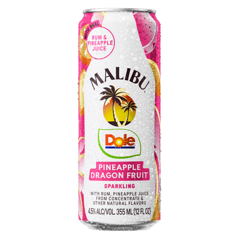 Malibu RTD Sparkling W/ Rum Pineapple Dragon Fruit 12fl.oz