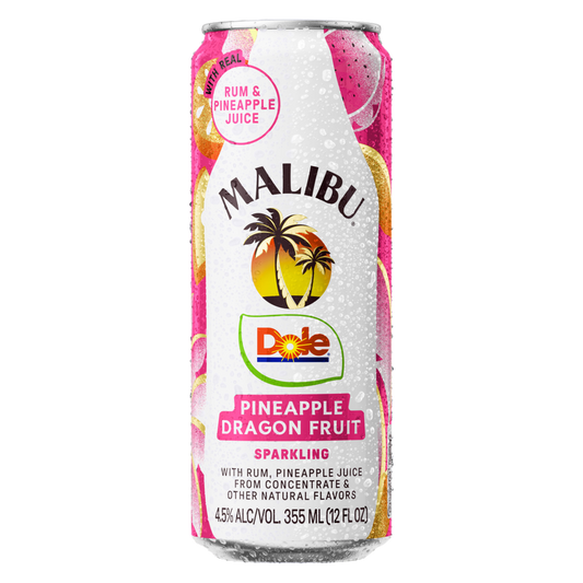 Malibu RTD Sparkling W/ Rum Pineapple Dragon Fruit 12fl.oz