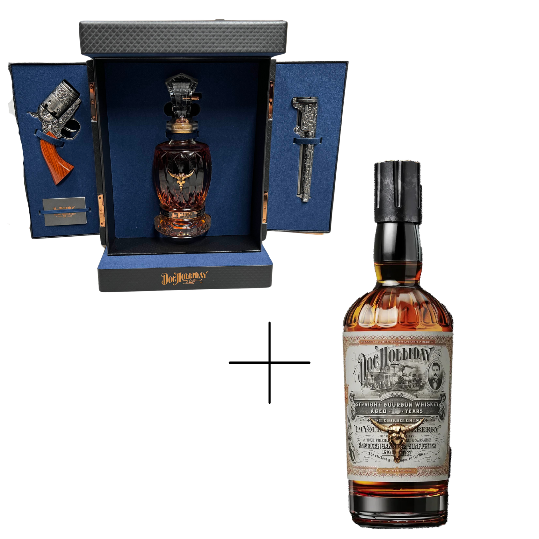 Doc Holliday Gun set & 10 Years Old Bourbon Whiskey 750ml