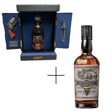 Doc Holliday Gun Set & 4 Years Old BIB Bourbon Whiskey 750ml