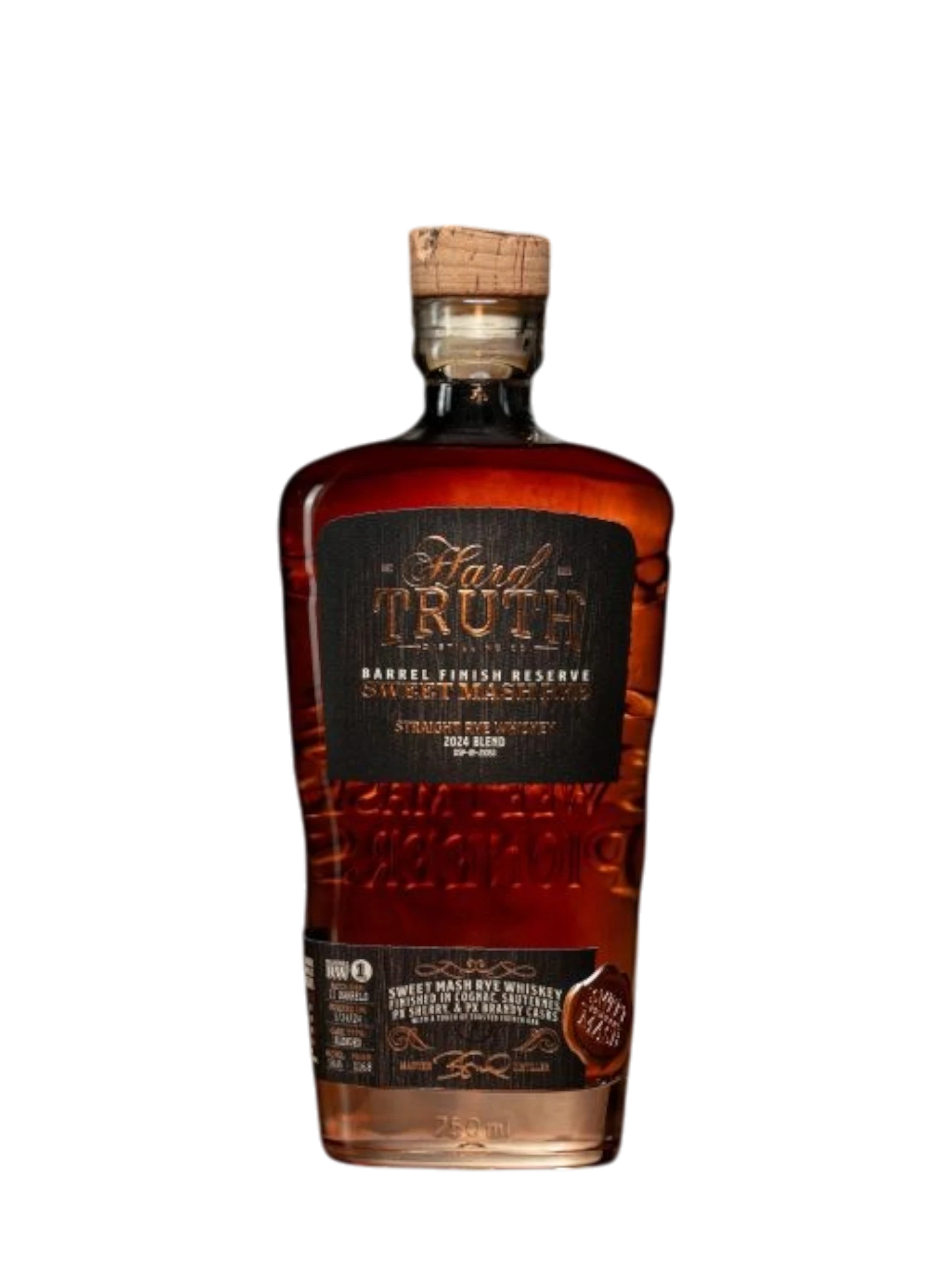 Hard Truth straight Rye Whiskey Sweet Mash Barrel Finish Reserve Blend 116.8