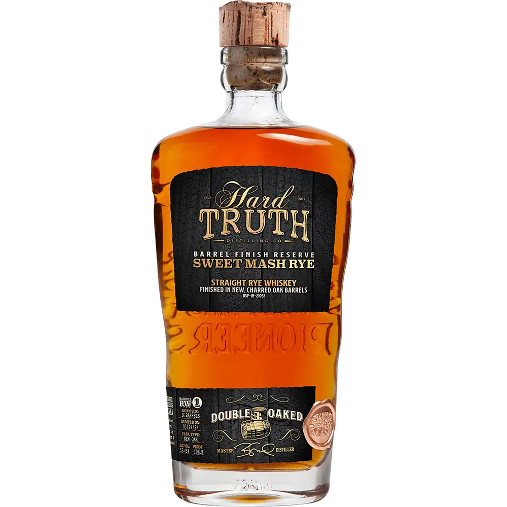 Hard Truth Sweet Mash Straight Rye Double Oaked (750ml). 106.9 Proof.