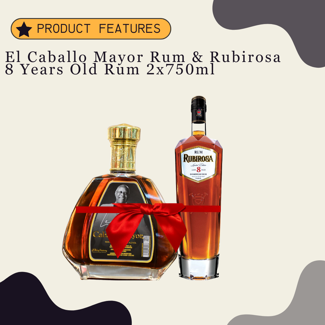 El Caballo Mayor Rum & Rubirosa 8 Years Old Rum 2x750ml