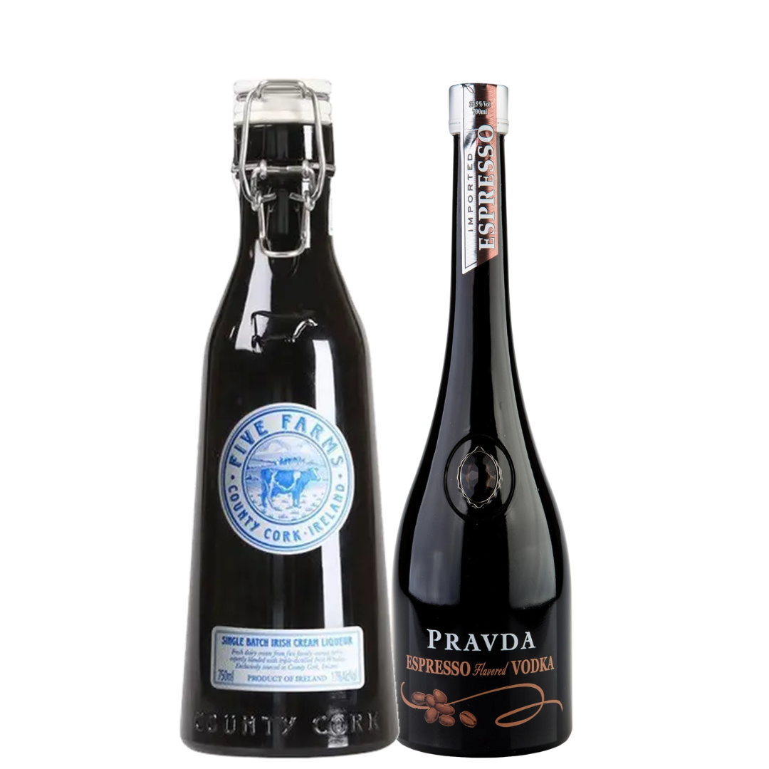 Pravda Expresso Vodka & Five Farms Cream Bundle 2x750ml