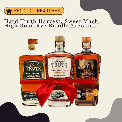 Hard Truth Harvest, Sweet Mash, High Road Rye Bundle 3x750ml