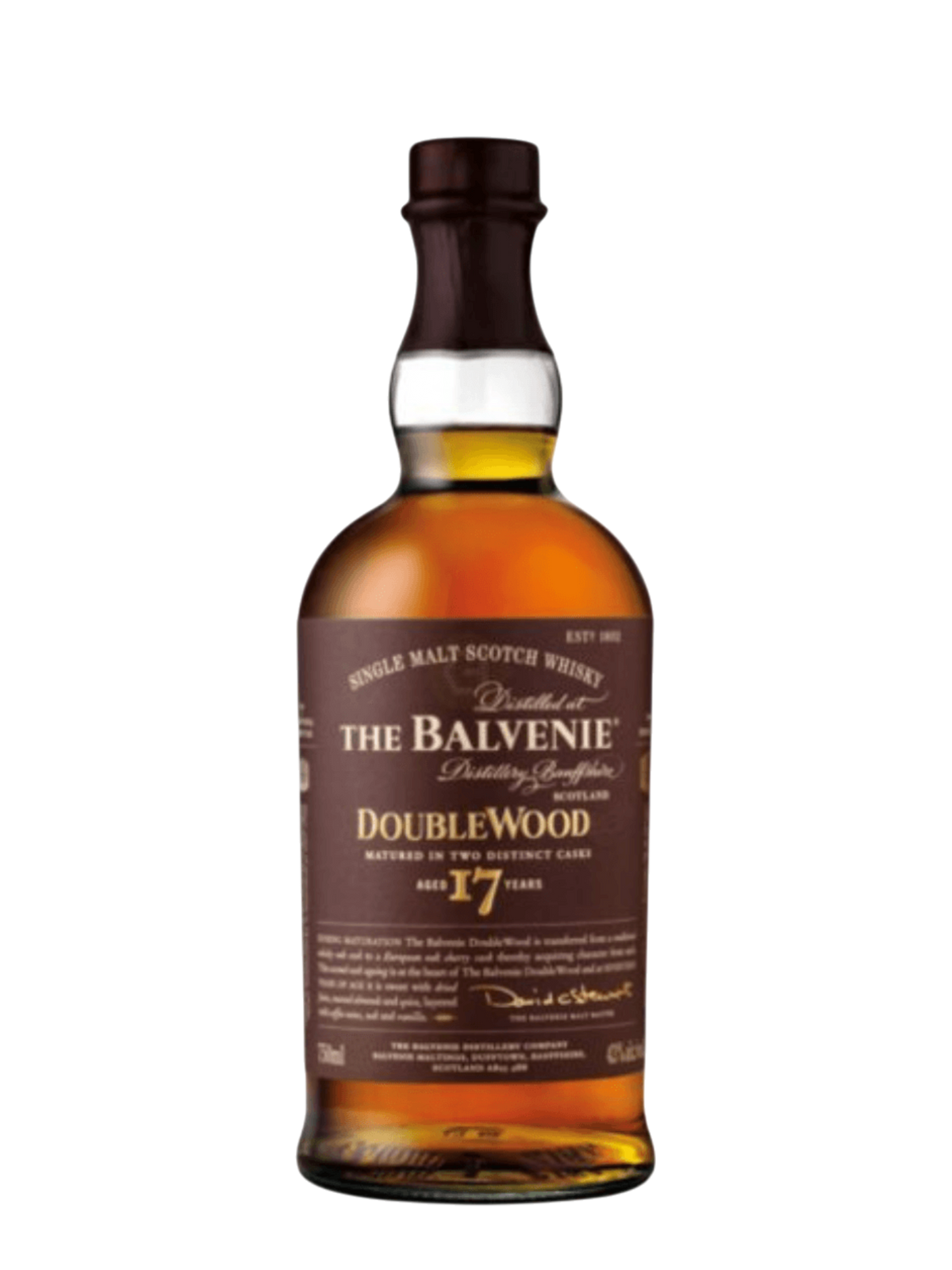 The Balvenie DoubleWood 17 Year Old Single Malt Scotch Whisky'.