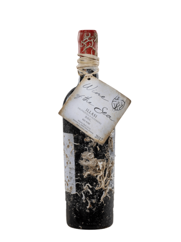 Preet's Liquors Wine Of The Sea Illasi Valpolicella Superiore red wine bottle with unique sea-aged textured label
