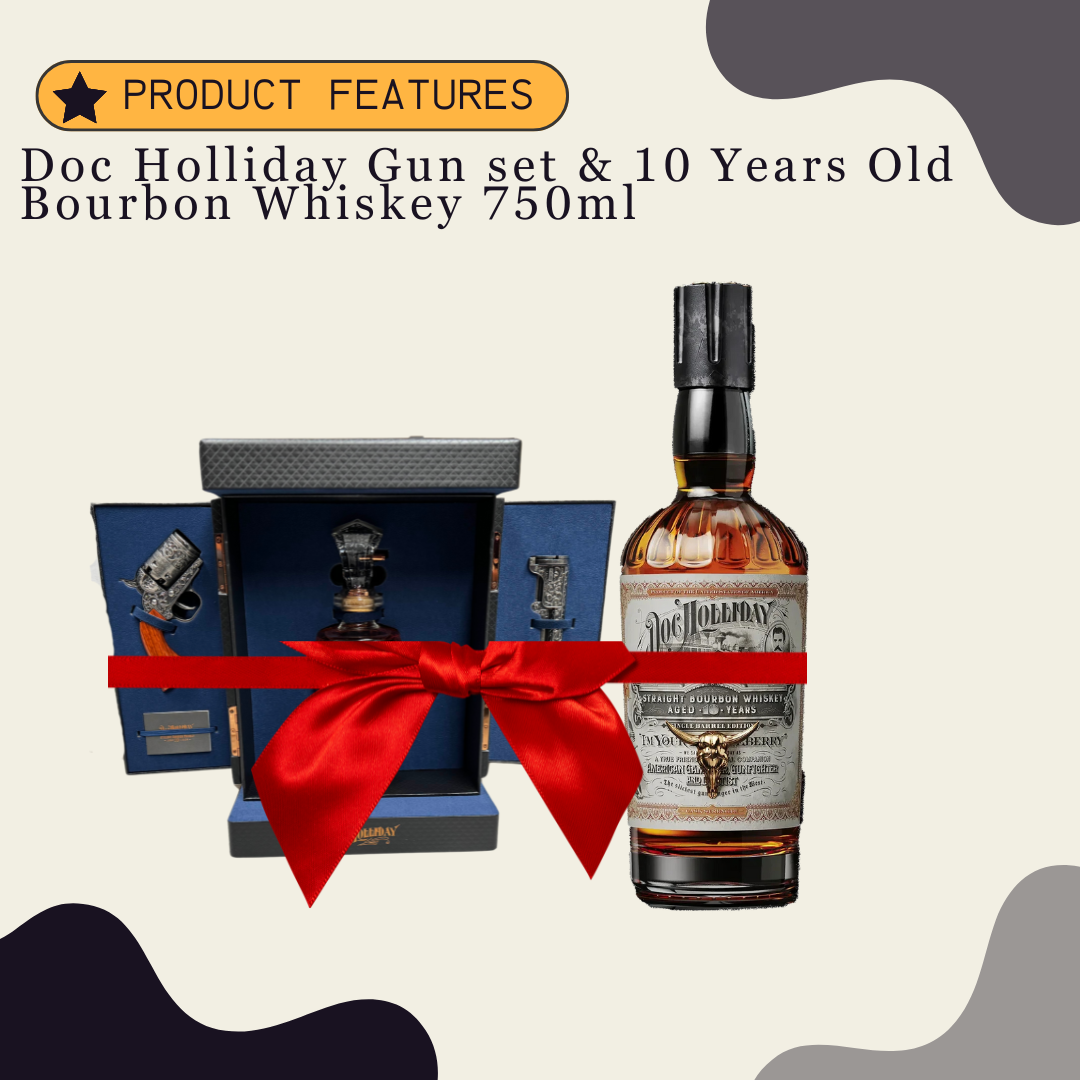 Doc Holliday Gun set & 10 Years Old Bourbon Whiskey 750ml