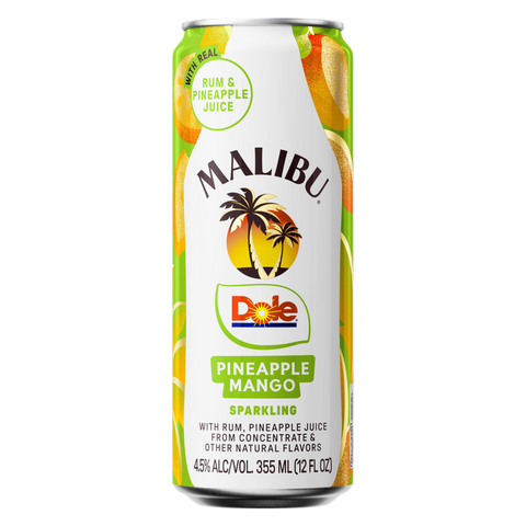 Malibu Ready to Drinkl Dole Pineapple Mango Sparkling W / Rum 12oz can