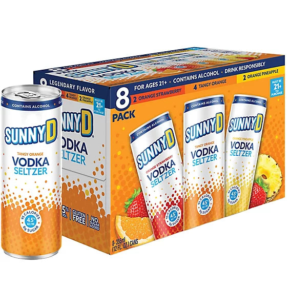 Sunny D Vodka Seltzers 8x12oz