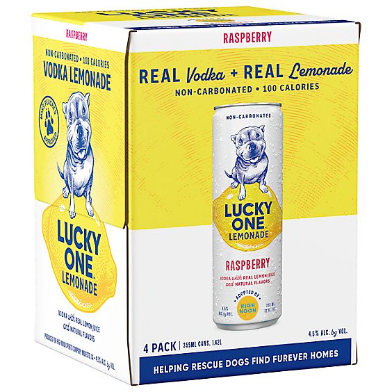 Lucky One Vodka Lemonade Raspberry 4pk Cans · Preet's Liquors
