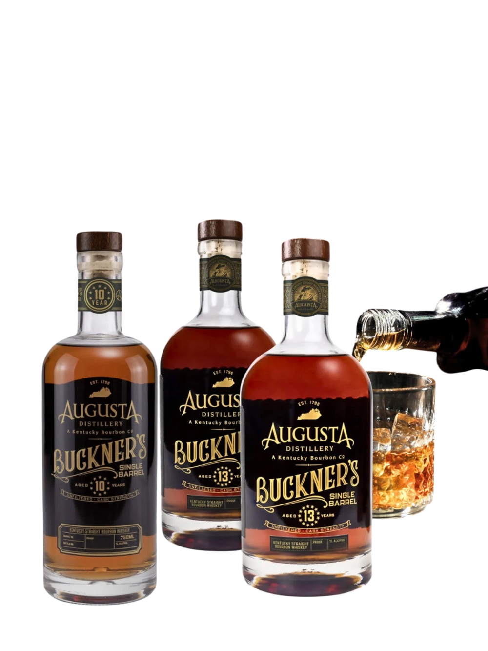 Augusta Distillery 3 Bundle with (2) 13 Year Bottles and a 10 Year Bourbon Whiskey