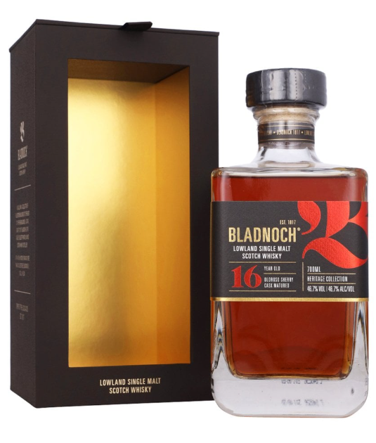 Bladnoch 16-Year-Old is a Lowland Single Malt Scotch Whisky 700ml