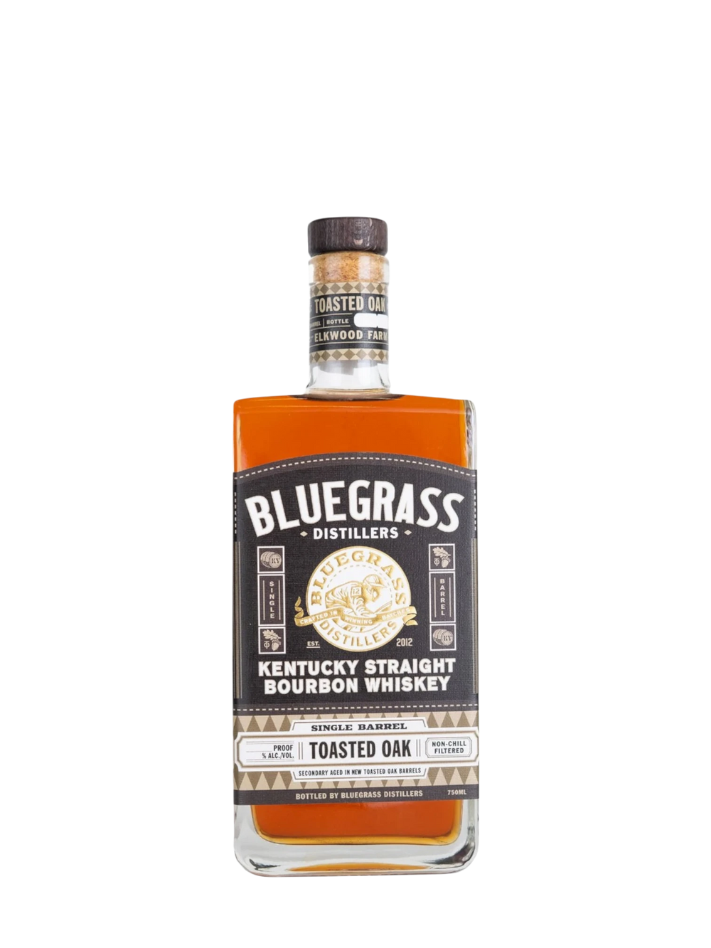 Bluegrass Single Barrel Toasted Oak Kentucky Straight Bourbon Whiskey 750ml