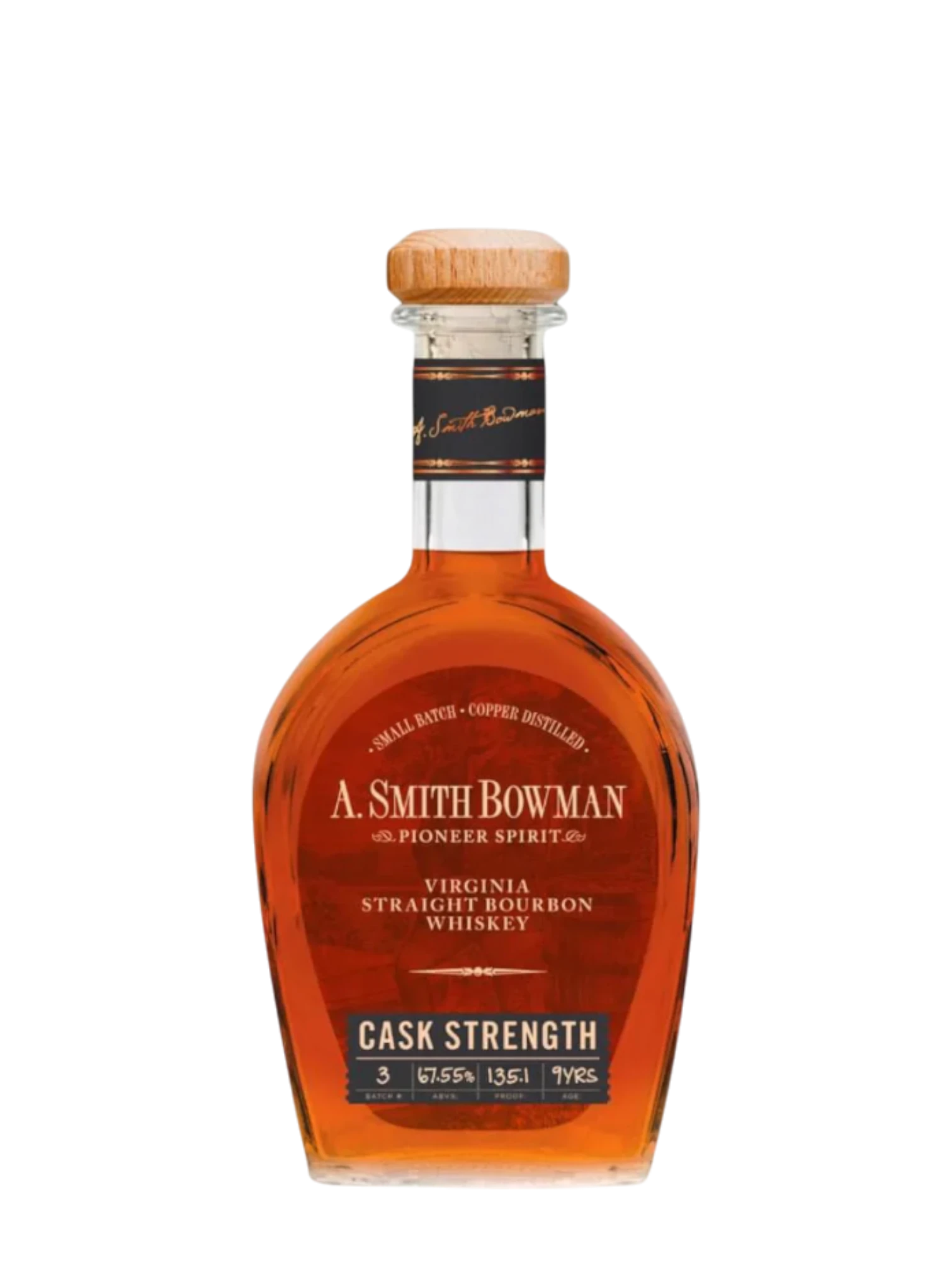 A. Smith Bowman 9 Year Old -Batch #3 Cask Strength Bourbon Whiskey (135.1 Proof) 750ml