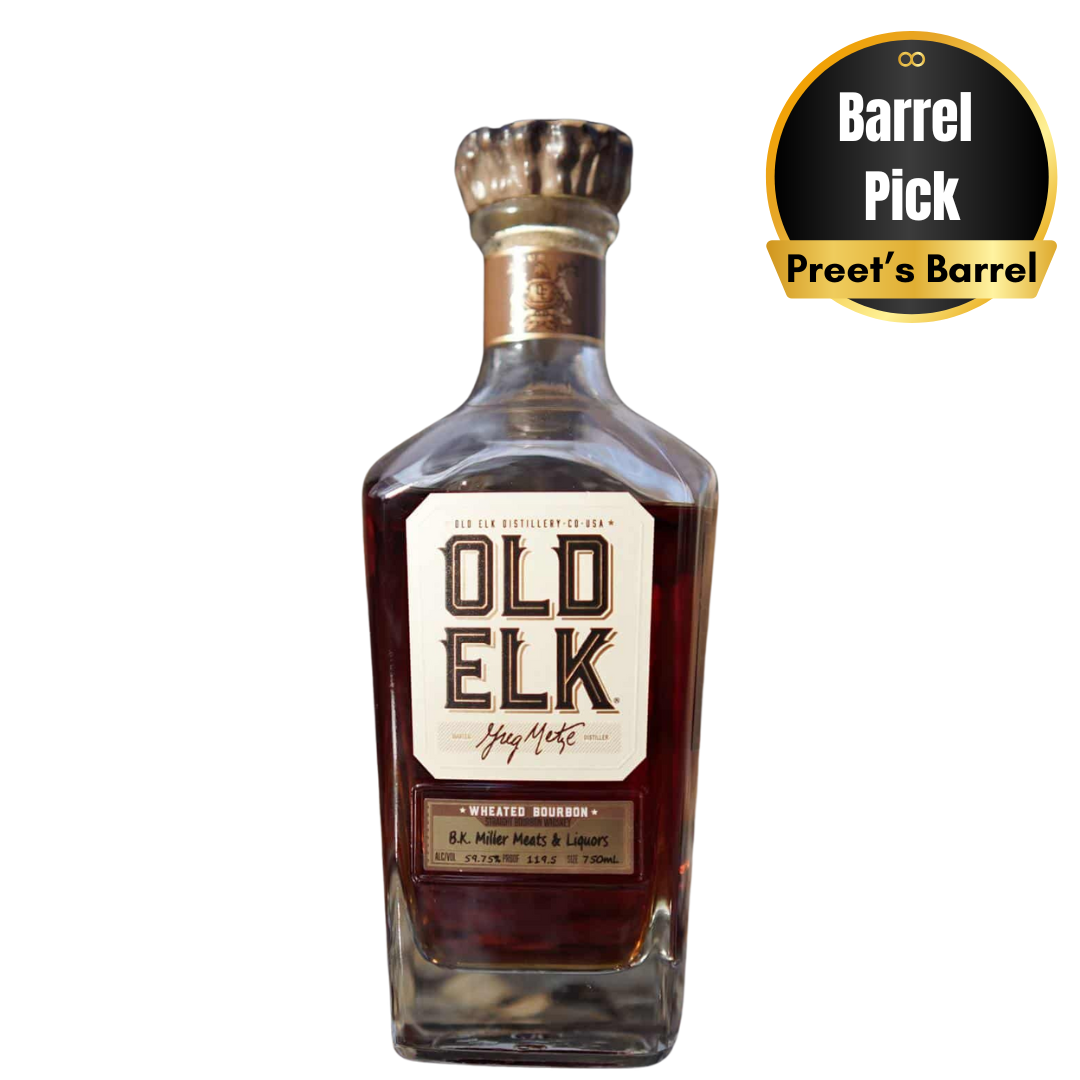 Old Elk Gold Eagle Select Barrel Proof Wheated Bourbon Barrel Pick'. 750