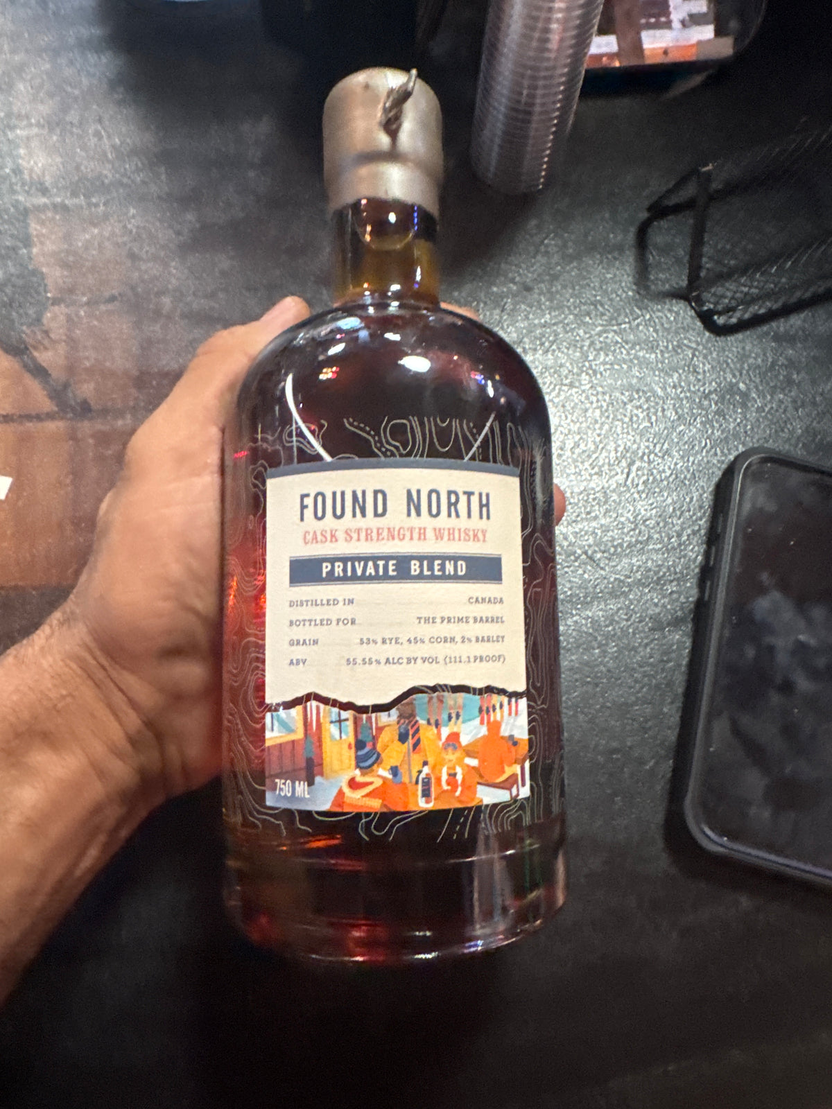 found north 111.1 proof cask strength private blend 750 ml