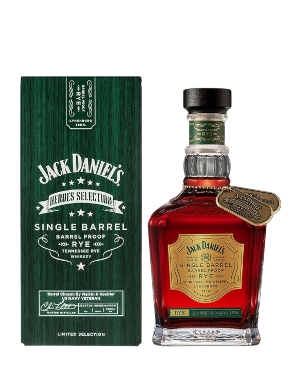 Jack Daniel's Single Barrel Barrel Proof Heroes Selection Melvin H Keebler Rye Whiskey 750ml