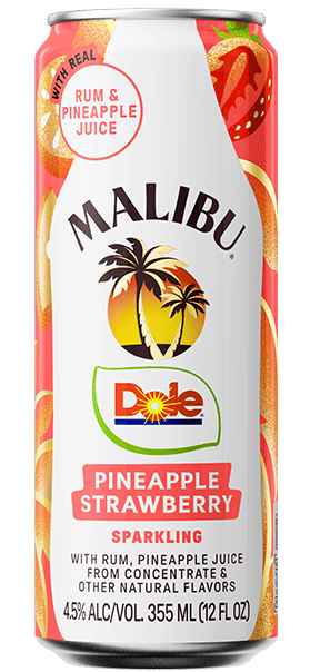 Malibu RTD  Sparkling W/ Rum Pineapple Strawberry 12fl.oz