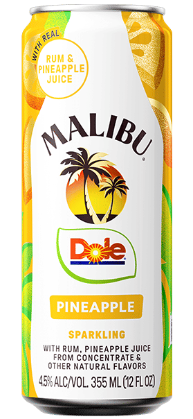 Malibu RTD Sparkling W/ Rum Pineapple 12fl.oz Can