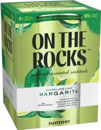 On The Rocks Suntory Sparkling Lime Margarita 4pk Cans
