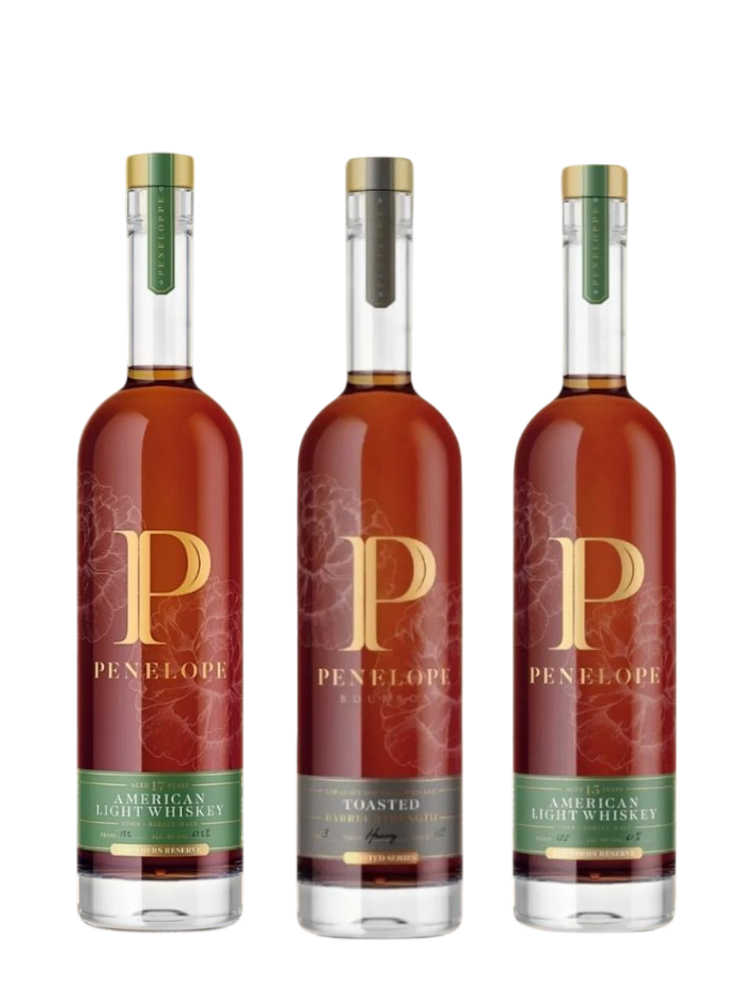 Penelope American lLight whiskey 13y 15y 17y 3 bottle combo