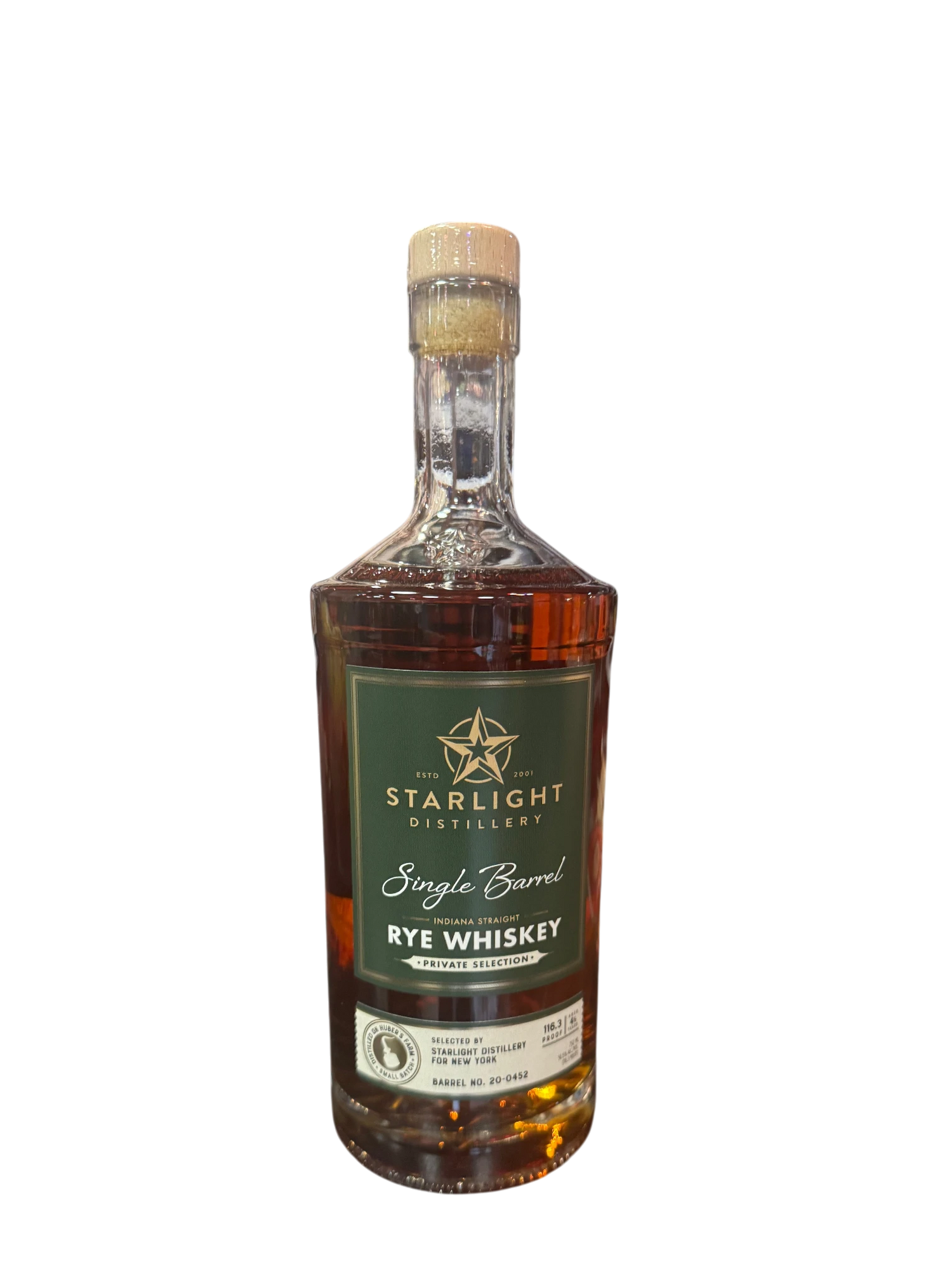 Starlight Distillery Single Barrel Rye Whiskey 750ml
