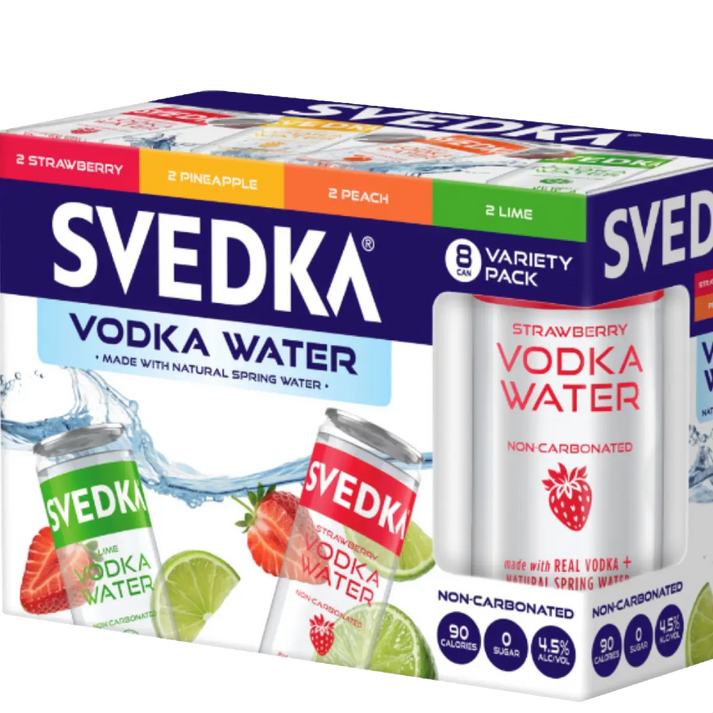 Svedka Vodka Water 8Pk  Variety Cans