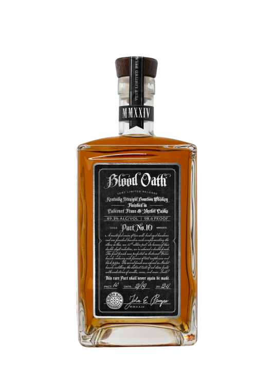 Preet's Liquors Blood Oath Pact 10 Kentucky Straight Bourbon Whiskey bottle with 2024 label details