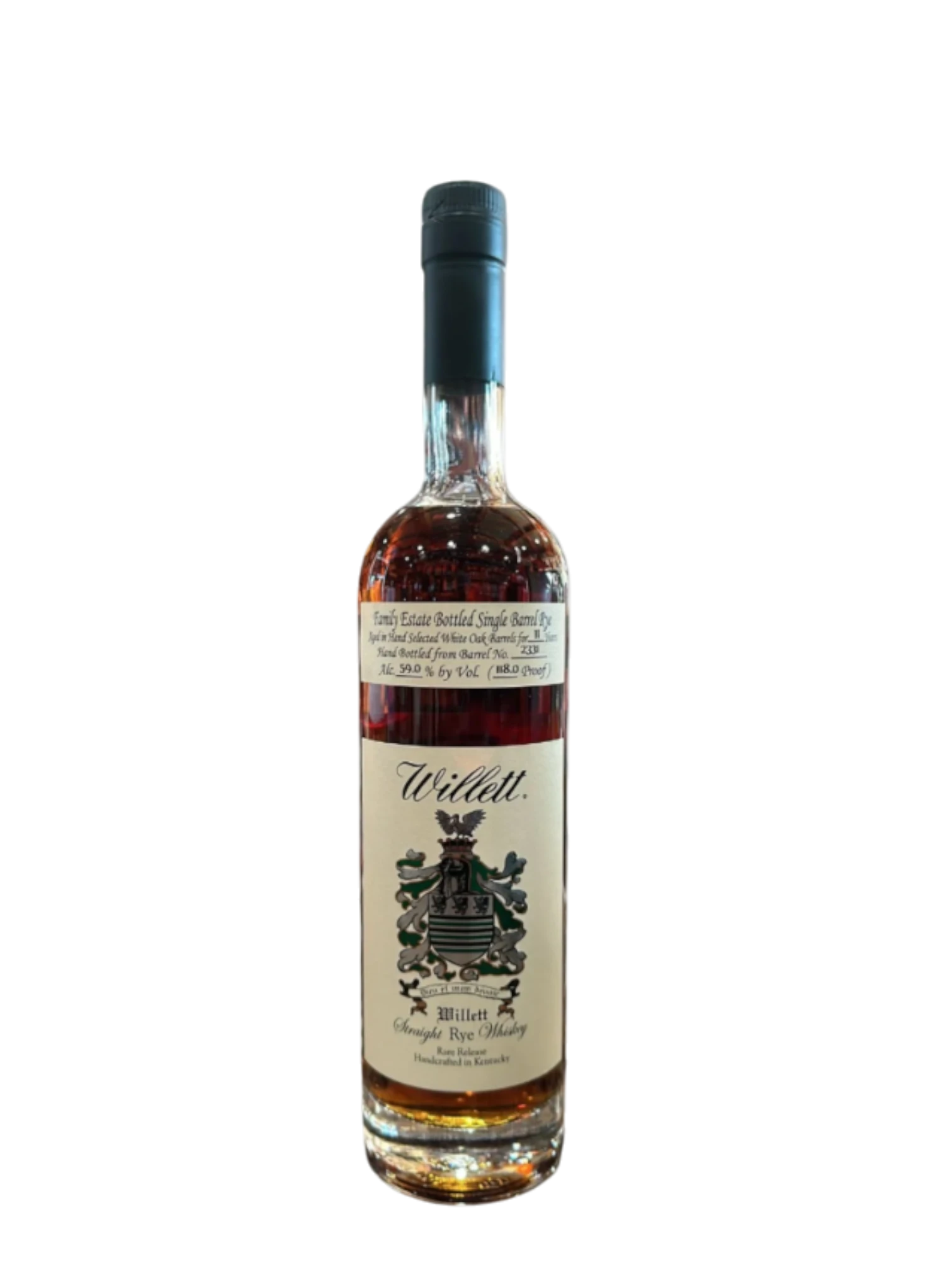 Willett 11 Yrs old Single Barrel No.:2405 Straight Rye Whiskey 121.6 Proof 750ml