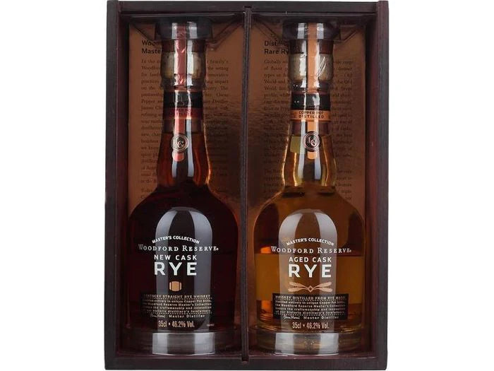 Woodford Reserve Master's Collection Aged Cask & New Cask Rye Whiskey Collectors Set 375ml 2-Pack