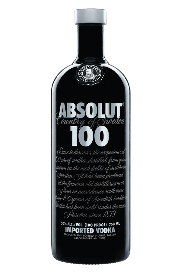Absolut 100 Country of Sweden 750ml.