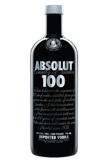 Absolut 100 Country of Sweden 750ml.