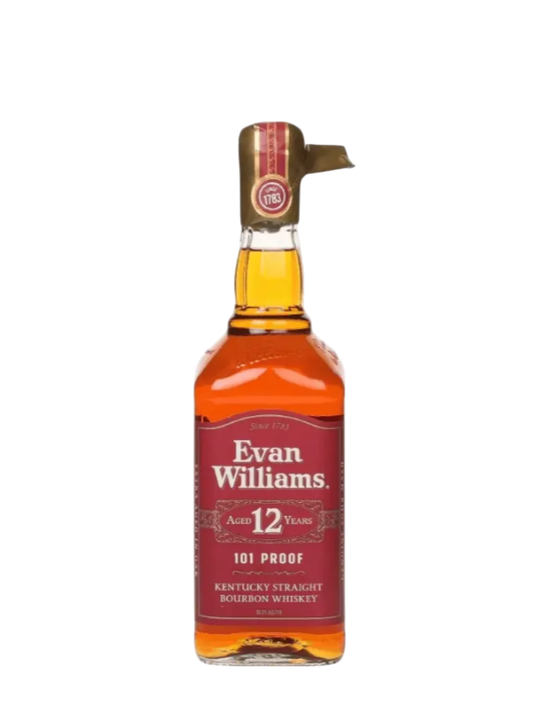 Evan Williams 12 Year Old "Red Label - Gold Wax Dip" 101 Proof Kentucky Straight Bourbon Whiskey 750ml