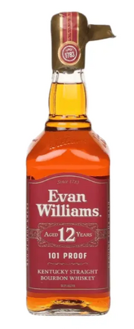 Evan Williams 12 Year Old "Red Label - Gold Wax Dip" 101 Proof Kentucky Straight Bourbon Whiskey 750ml