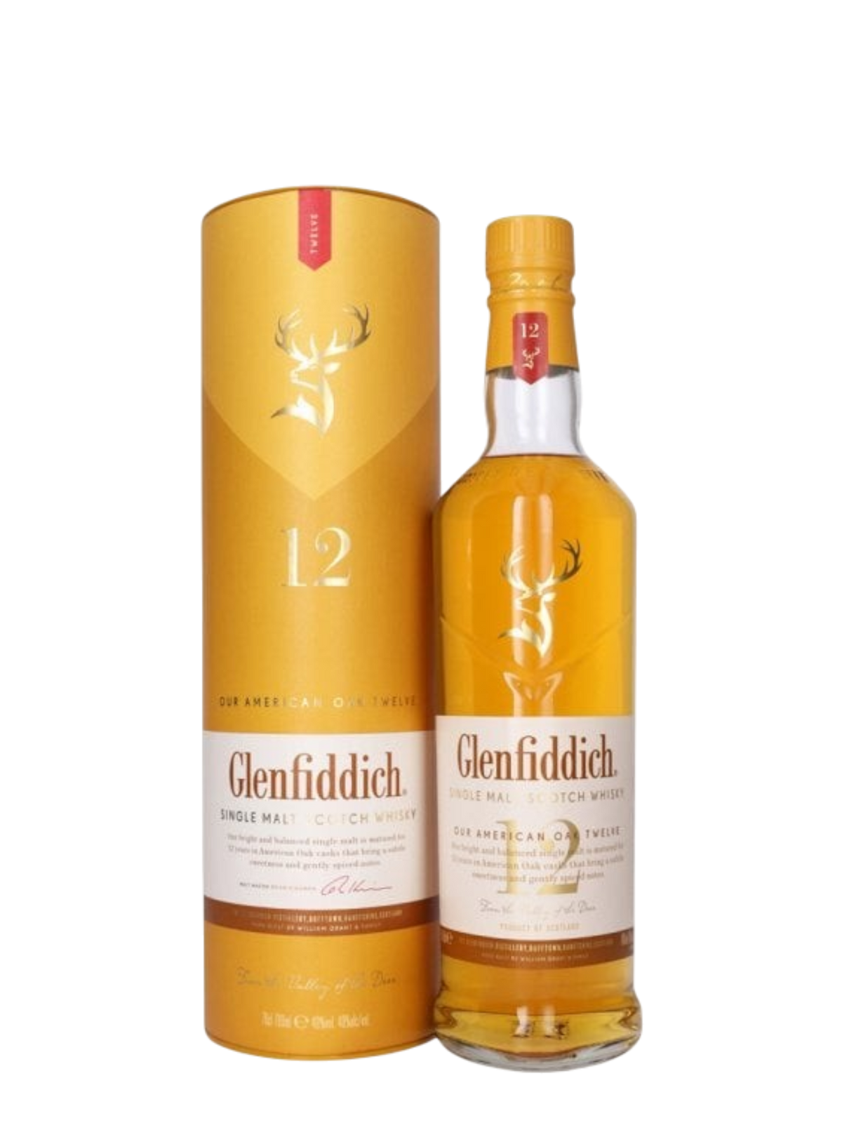 Glenfiddich 12 Year Old Single Malt Scotch Whisky - Our American Oak Twelve