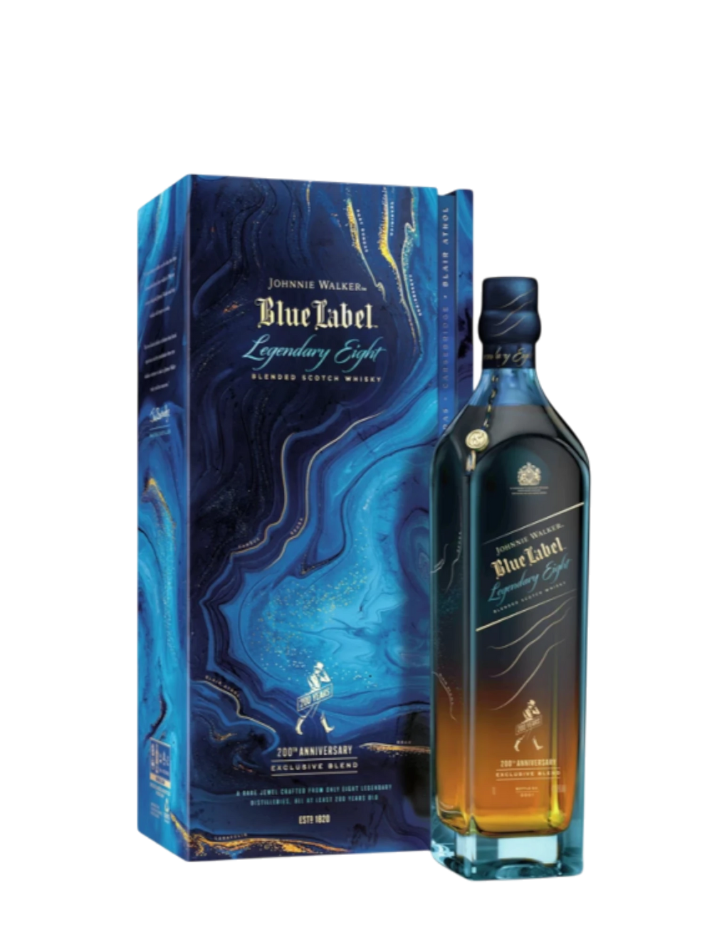 Johnnie Walker Blue Label Legendary Eight Blended Scotch Whisky 200Th Anniversary Exclusive Blend Bottle 750Ml