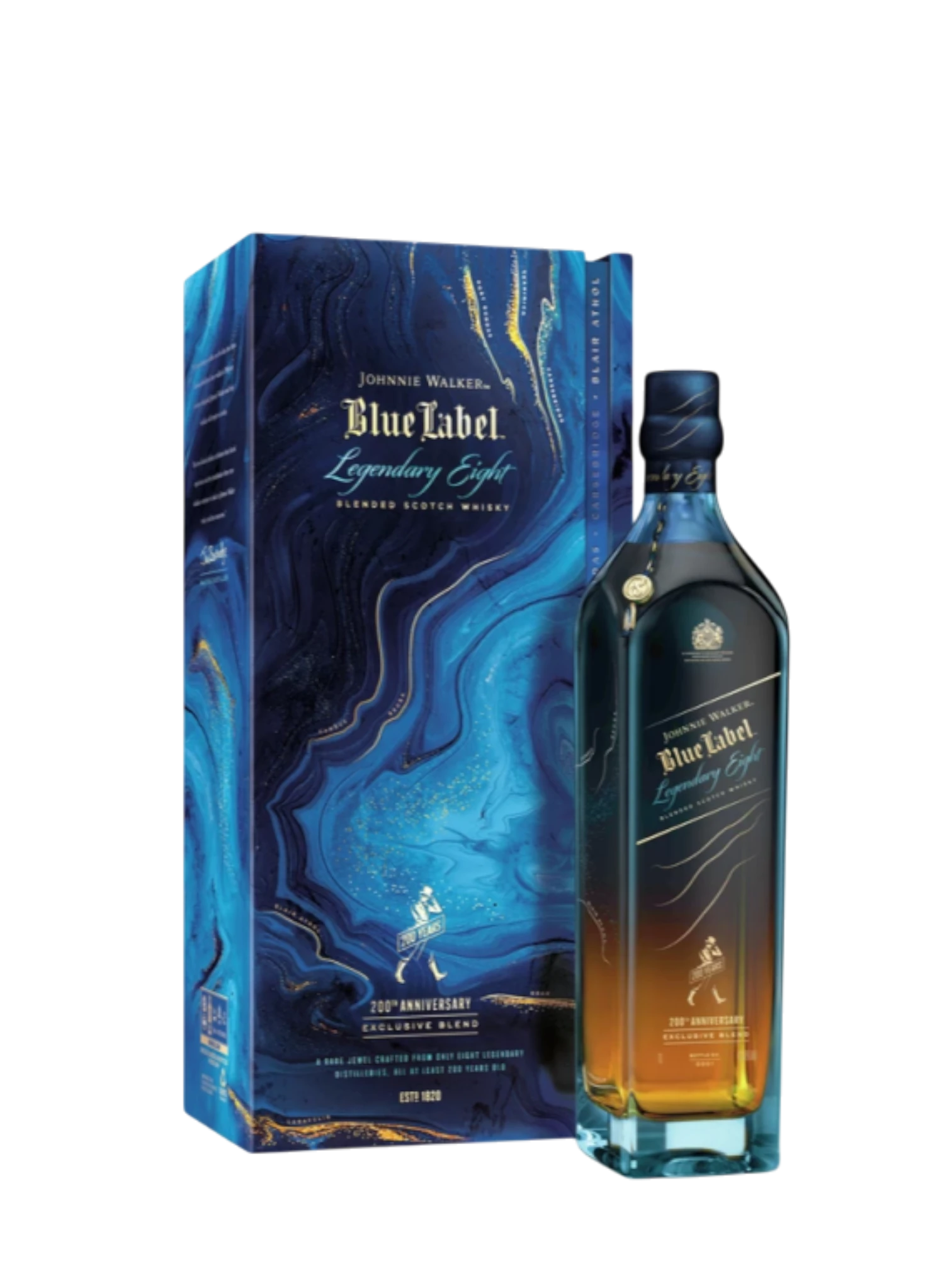 Johnnie Walker Blue Label Legendary Eight Blended Scotch Whisky 200Th Anniversary Exclusive Blend Bottle 750Ml