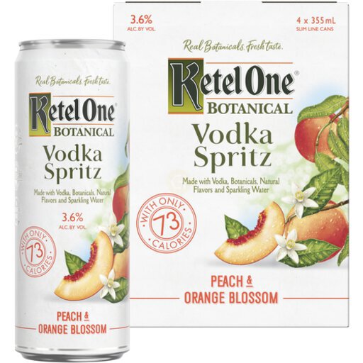 Ketel One Botanical Vodka Spritz Peach & Orange Blossom,..