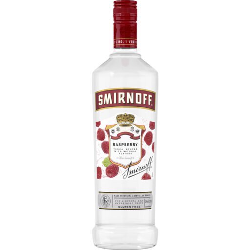 Smirnoff Raspberry Flavored Vodka 1L,.