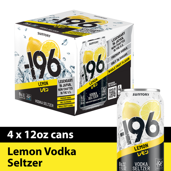 196 Suntory Vodka Seltzer Lemon 4x12oz Cans · Preet's Liquors