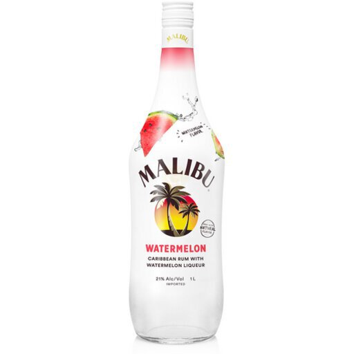 Malibu Caribbean Rum with Watermelon Flavored Liqueur 1L