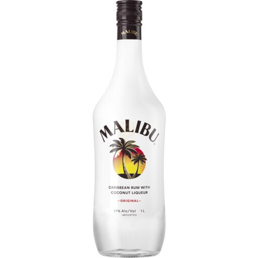 Malibu Caribbean Rum with Coconut Flavored Liqueur 1L'.