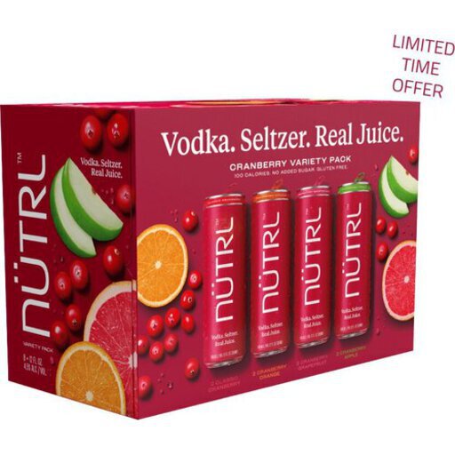 Nutrl Vodka Seltzer Cranberry Variety Pack