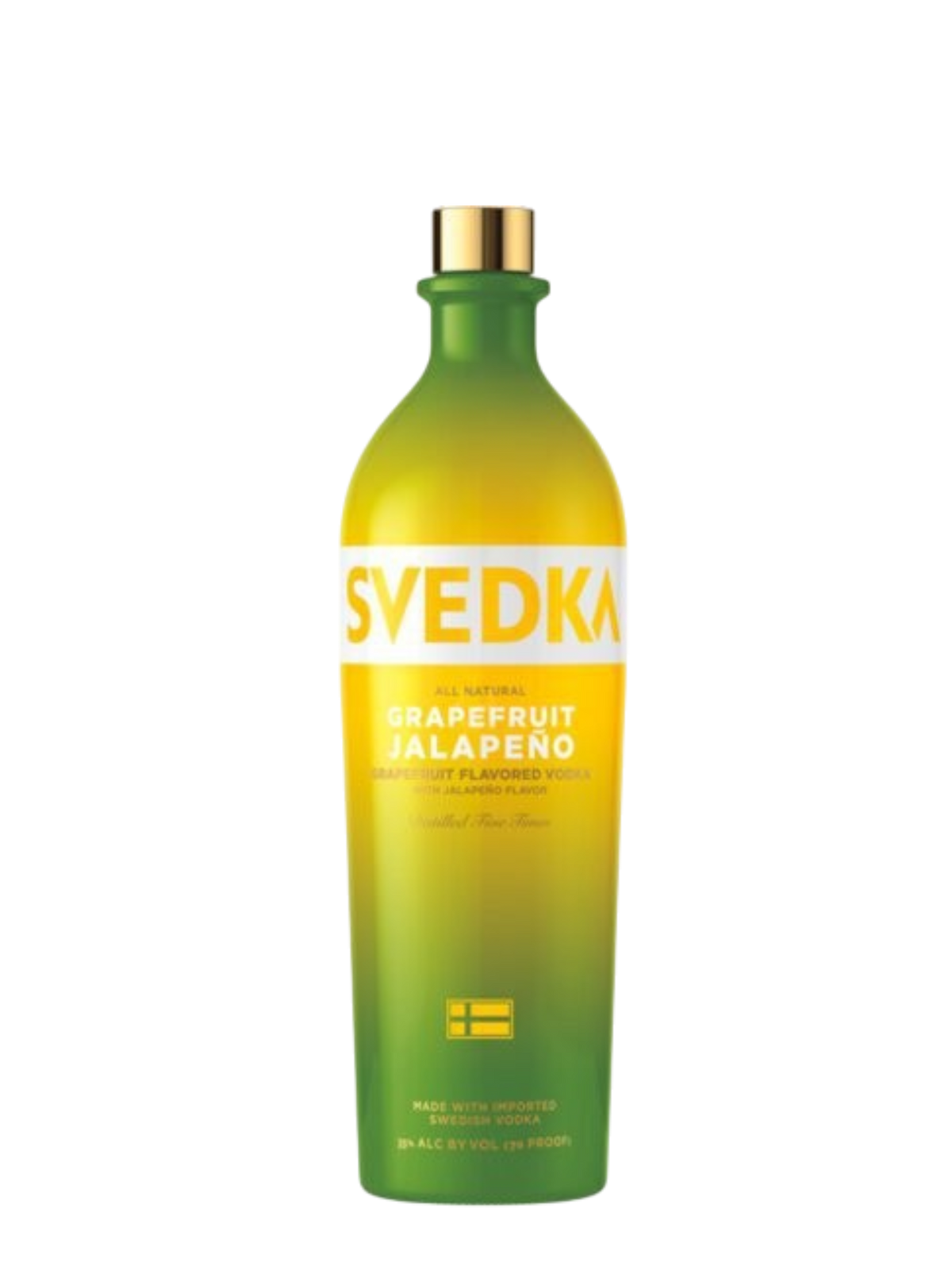 Preet's Liquors SVEDKA Grapefruit Jalapeno flavored vodka bottle with a vibrant green and yellow gradient design.
